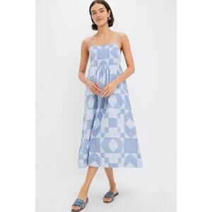 SEA NEW YORK Blue Helmi Striped Shirting Midi Dress Size 4 NWT